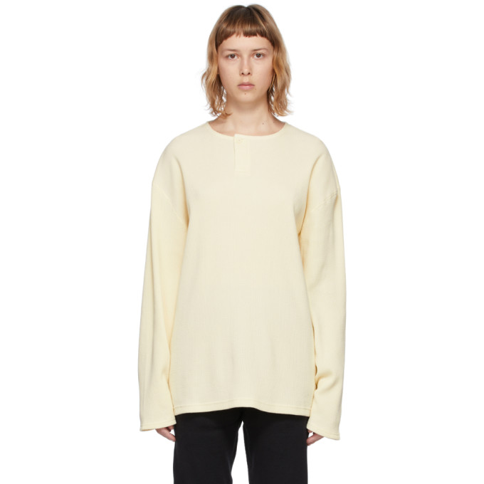 Essentials Off-White Thermal Henley