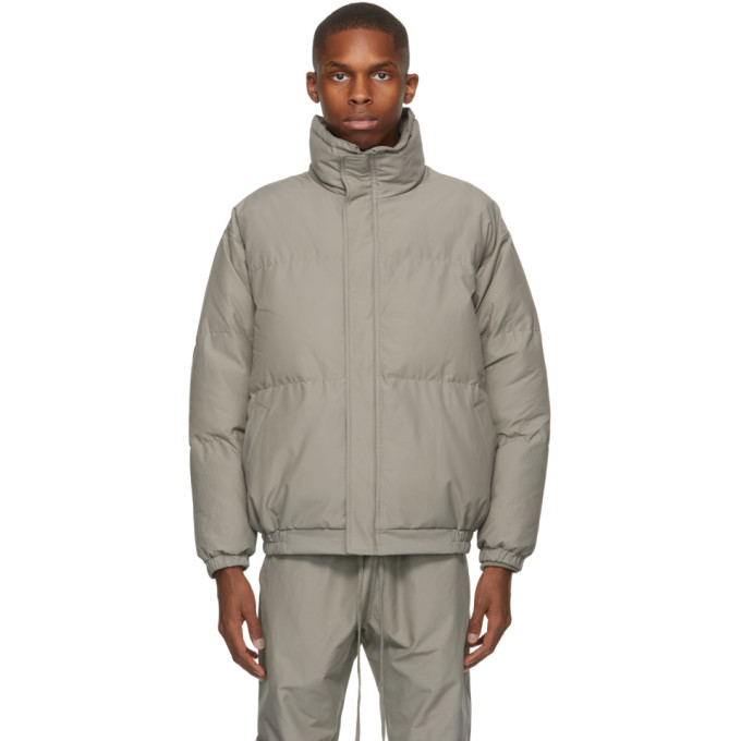 Essentials Taupe Nylon Puffer Jacket