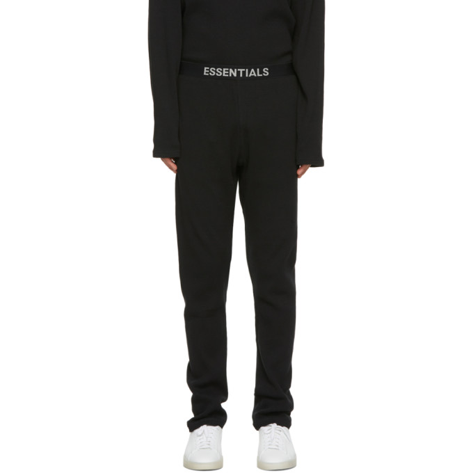 Essentials Black Thermal Lounge Pants