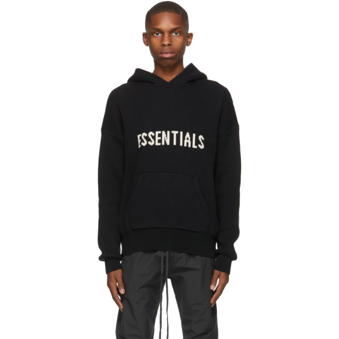 essentials black hoodie