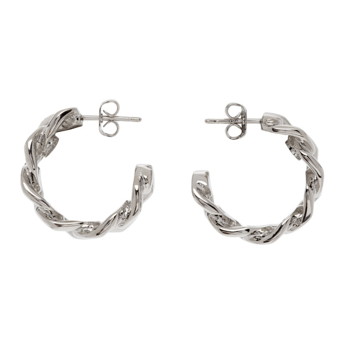 Maison Margiela SSENSE Exclusive Silver Chain Half Hoop Earrings