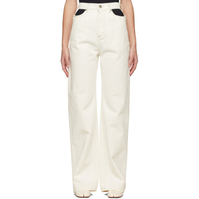 Maison Margiela White Cut-Out Jeans