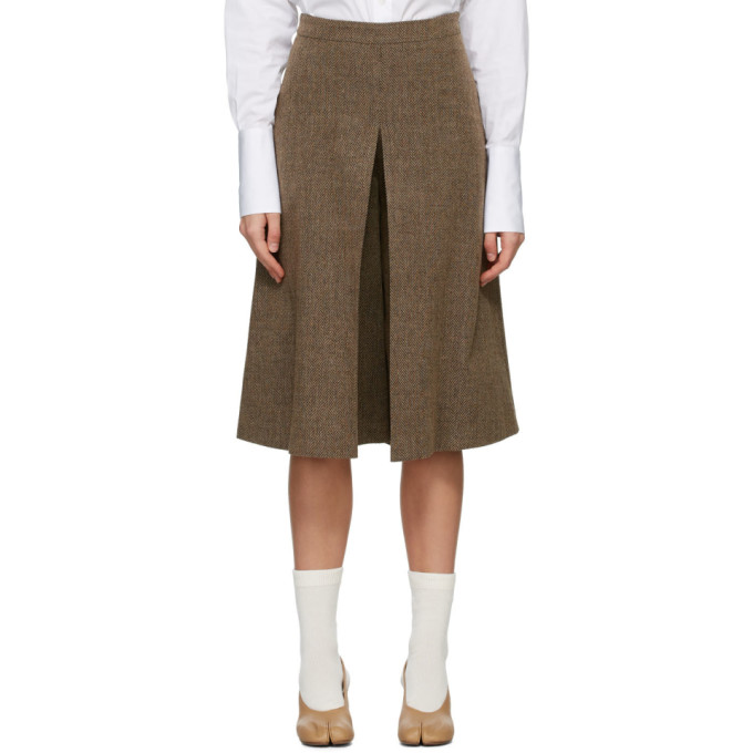 Maison Margiela Brown Heavy Pleated Shorts