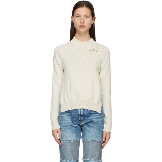 Maison Margiela Off-White Destroyed Sweater