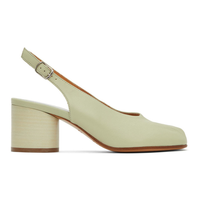 Maison Margiela Green Slingback Tabi Pump Heels