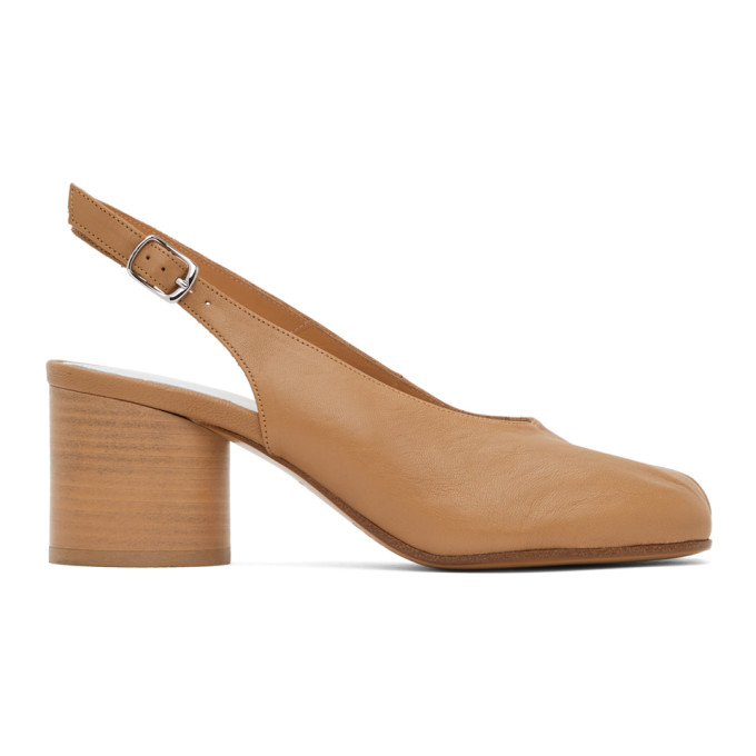 Maison Margiela Tan Slingback Tabi Pump Heels