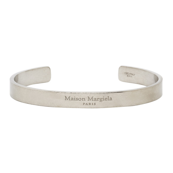 Maison Margiela Silver Logo Cuff Bracelet