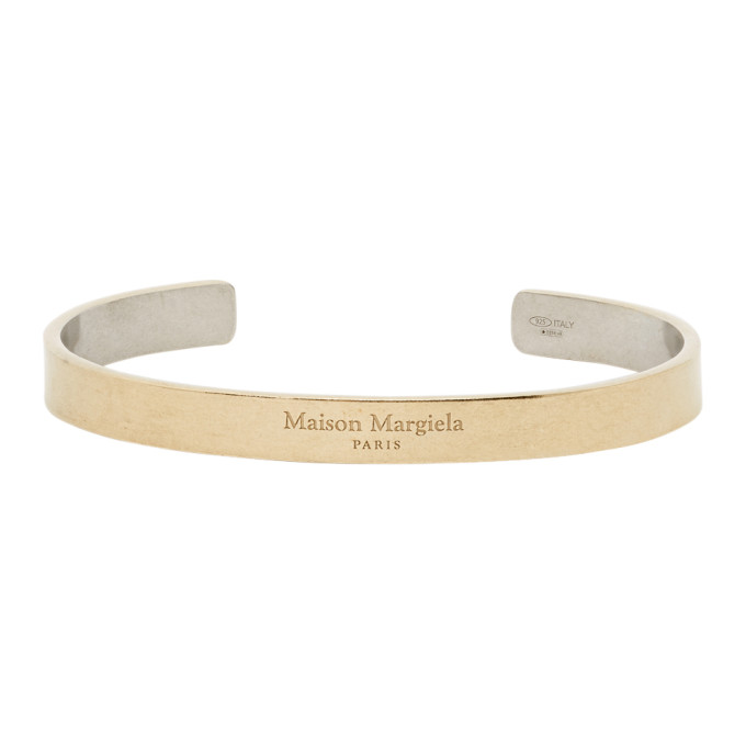 Maison Margiela Gold Logo Cuff Bracelet