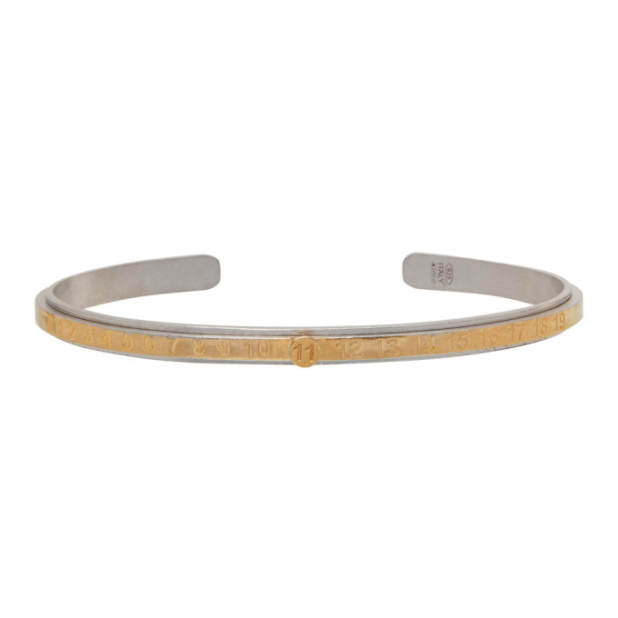 Maison Margiela Gold and Silver Slim Layered Number Bracelet