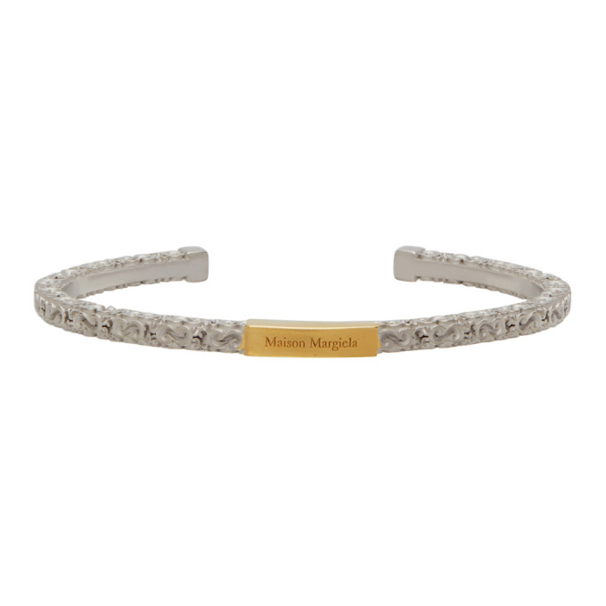 Maison Margiela Silver Semi-Polished Cuff Bracelet