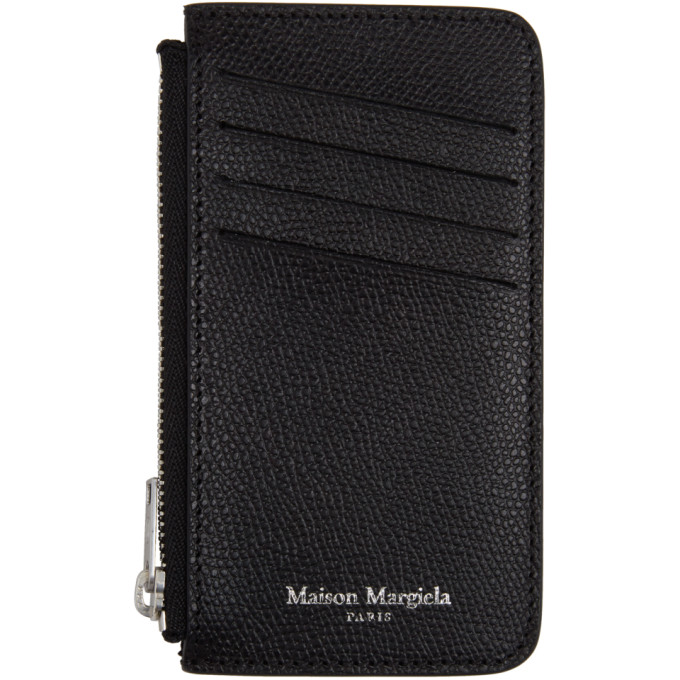 Maison Margiela Black Four Stitch Zip Card Holder