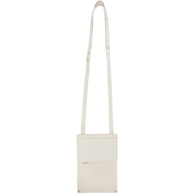 Maison Margiela 灰白色 Fold-over 卡包 In H6357 Natural/natura