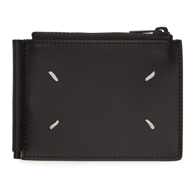 Maison Margiela Black Leather Money Clip Wallet