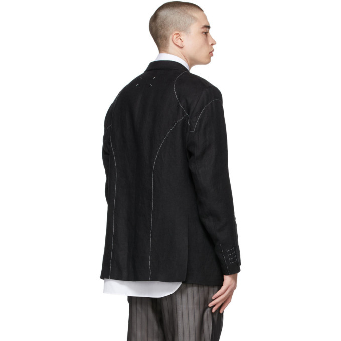 MAISON MARGIELA BLACK LINEN BLAZER