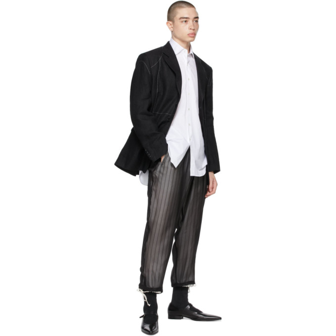 MAISON MARGIELA BLACK LINEN BLAZER