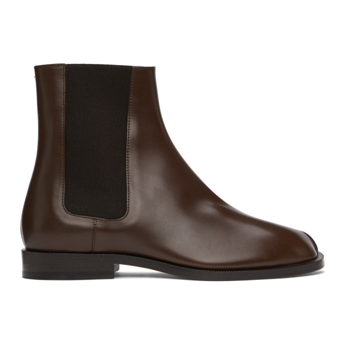 Maison Margiela Brown Tabi Chelsea Boots