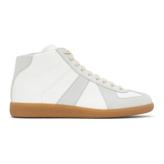 Maison Margiela White and Grey Replica High-Top Sneakers