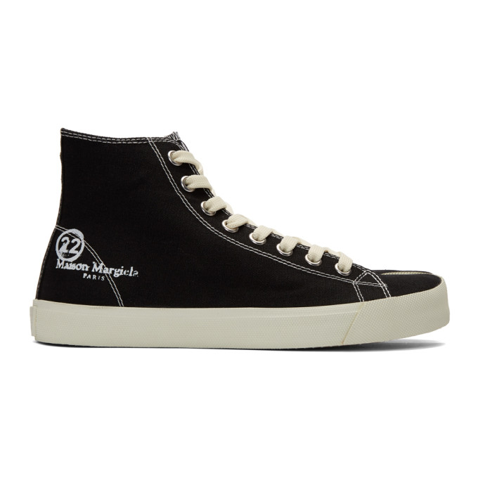 Maison Margiela Black Canvas Tabi High-Top Sneakers