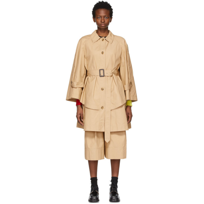 Moncler Genius 1 Moncler JW Anderson Khaki Military A-Line Dungeness Trench Jacket