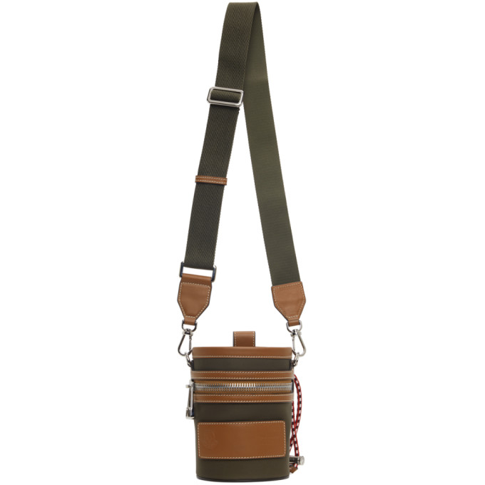 Moncler Genius 2 Moncler 1952 Khaki and Brown Bucket Bag