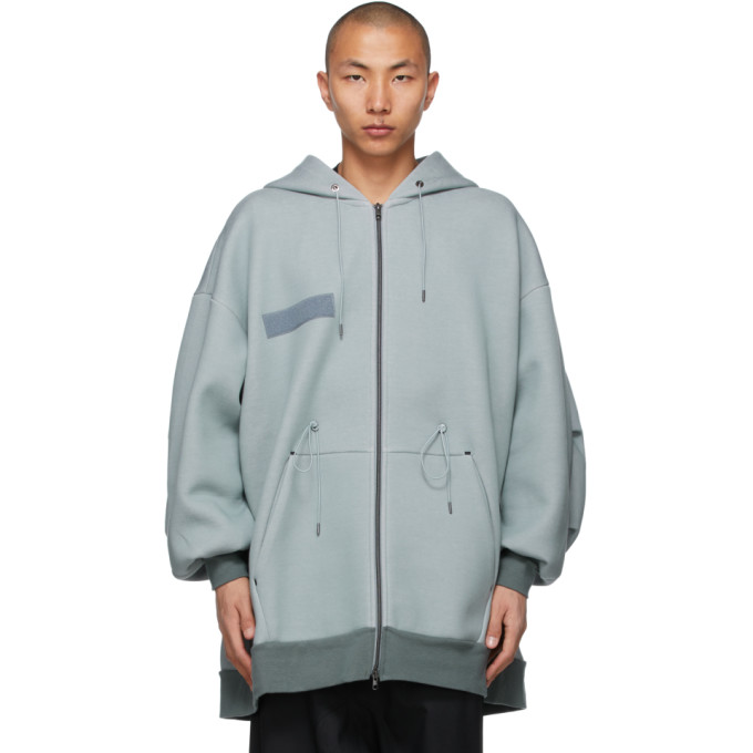 Fumito Ganryu Grey Mods Parker Hoodie In Sage