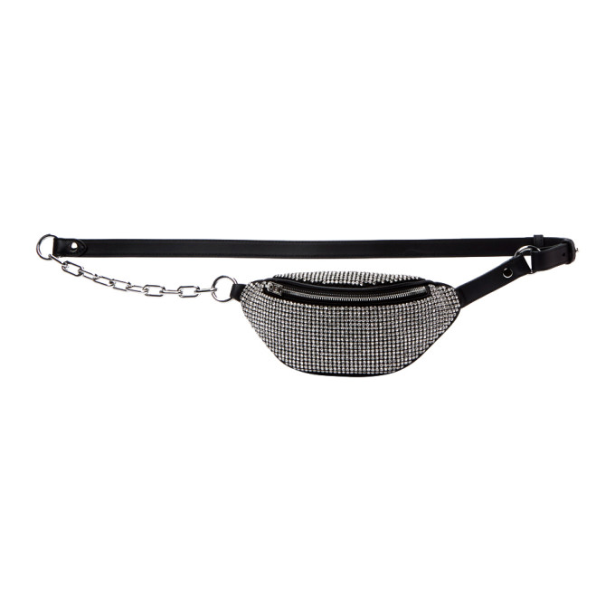 ALEXANDER WANG BLACK MINI RHINESTONE ATTICA FANNY PACK