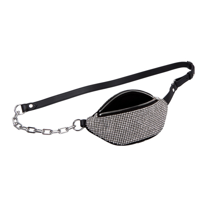 ALEXANDER WANG BLACK MINI RHINESTONE ATTICA FANNY PACK
