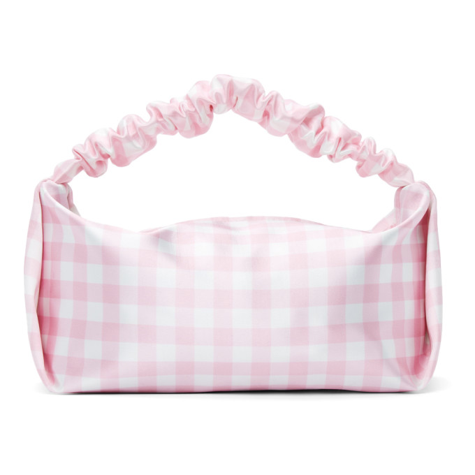 Alexander Wang Pink and White Check Mini Scrunchie Bag