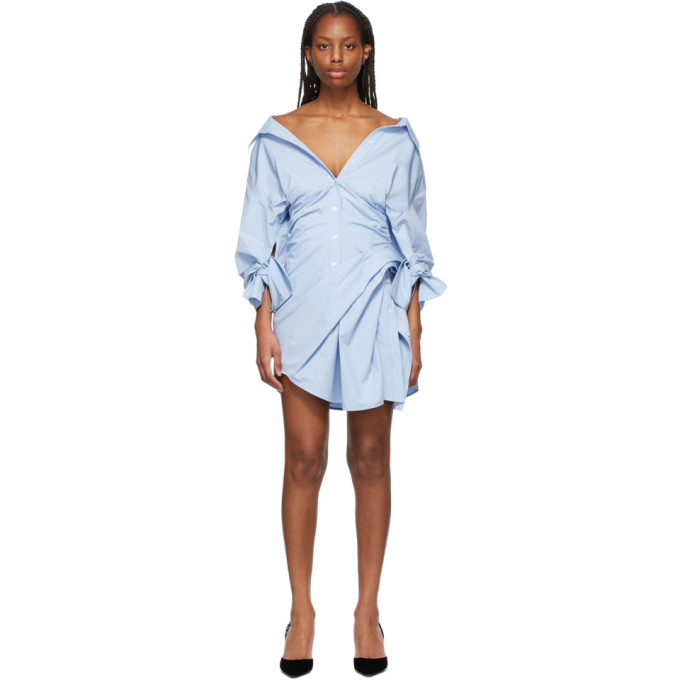 Alexander Wang Blue Cinched Waist Dress