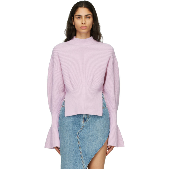 Alexander Wang Purple Engineered Rib Sweater