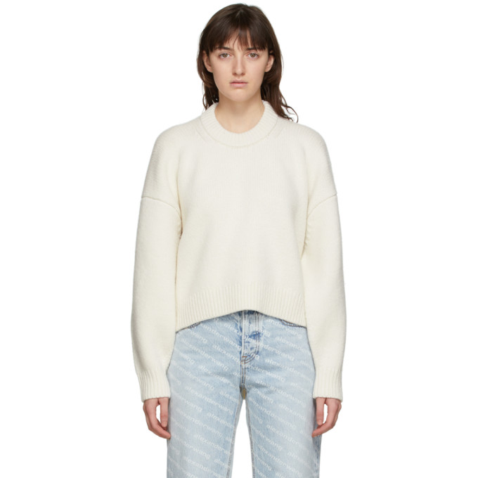 Alexander Wang Off-White Drape Crewneck Sweater