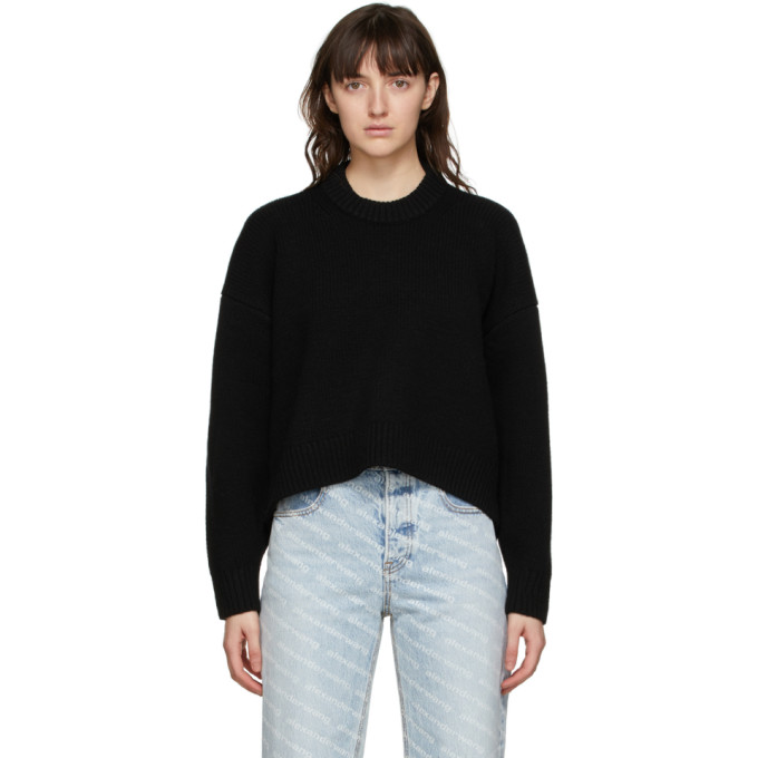 Alexander Wang Black Drape Back Sweater