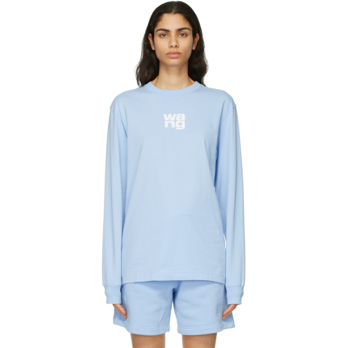 Alexander Wang Blue Puff Logo Long Sleeve T-Shirt