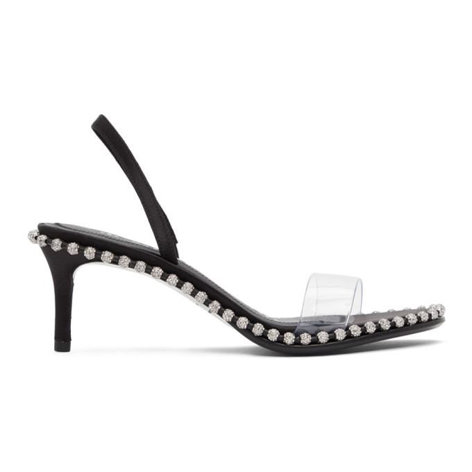 Alexander Wang Black Crystal Nova Low Heeled Sandals