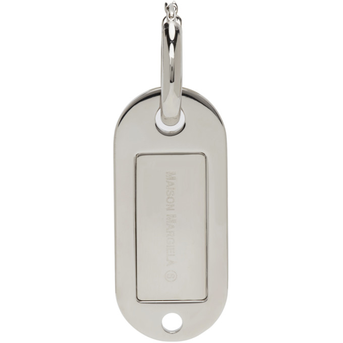 MM6 Maison Margiela Silver Dog Tag Single Earring