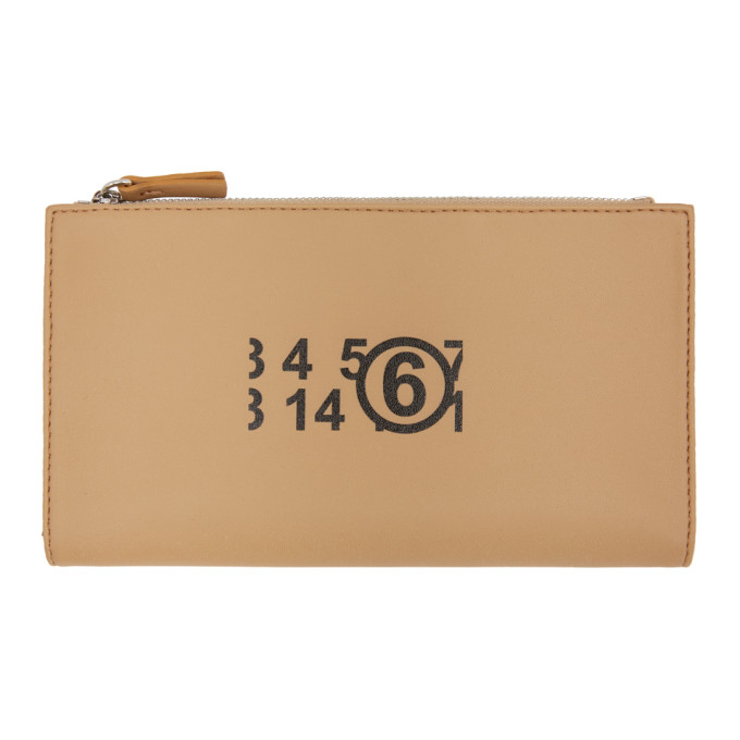 MM6 Maison Margiela Beige Logo Bifold Wallet