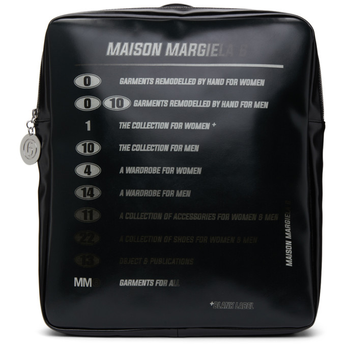 MM6 Maison Margiela Black Motorcross Logo Backpack