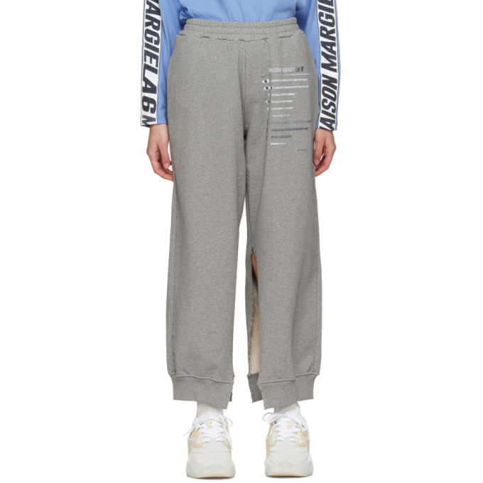 MM6 Maison Margiela SSENSE Exclusive Grey Split Motocross Lounge Pants