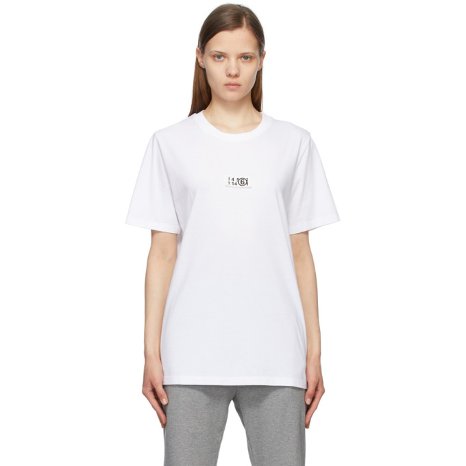 Mm6 Maison Margiela 白色 Small Logo T 恤 In 100 White