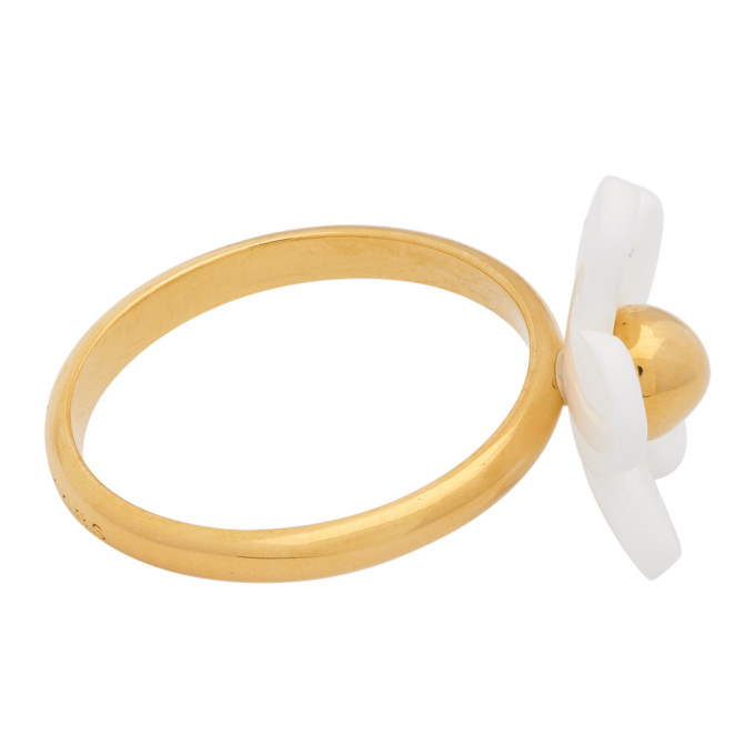MARC JACOBS MARC JACOBS WHITE AND GOLD THE DAISY RING