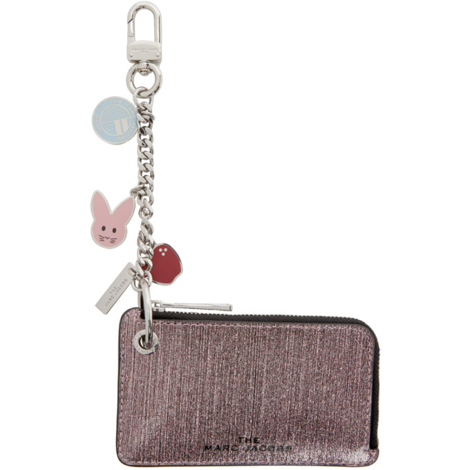 Marc Jacobs Pink Glitter Charm Coin Pouch