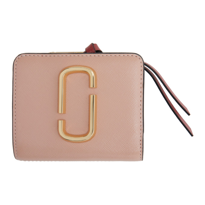 Marc Jacobs Pink and Yellow Mini Snapshot Compact Wallet