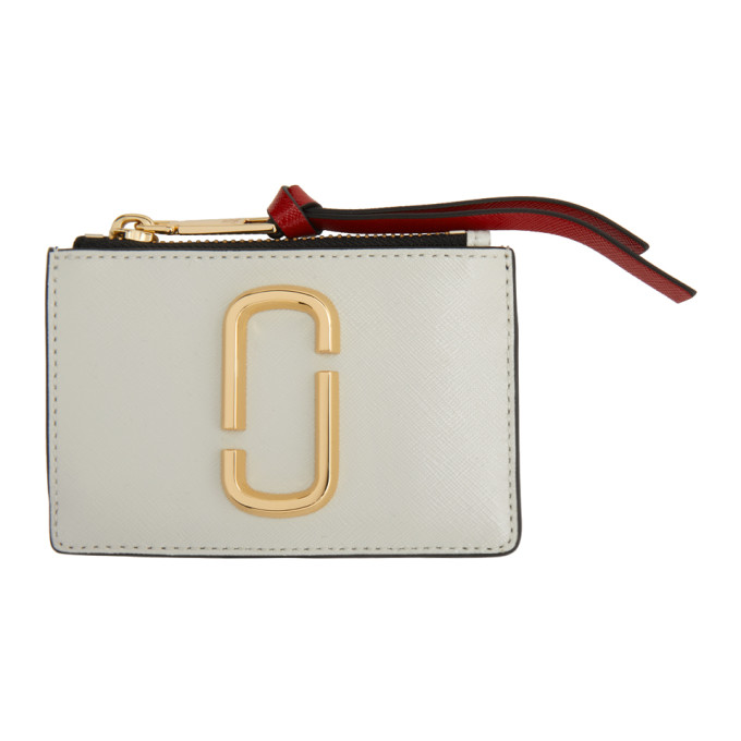 Marc Jacobs Off-White The Snapshot Top Zip Card Holder