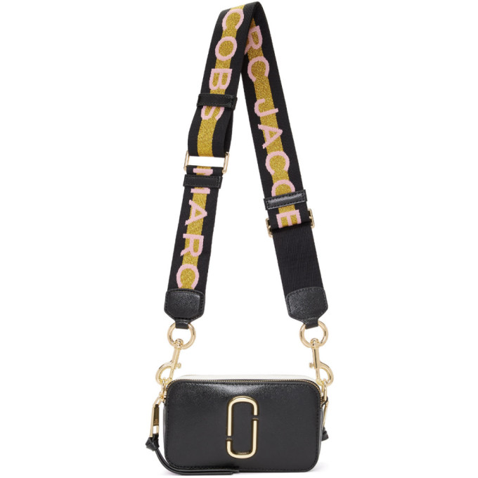 MARC JACOBS New Black Multi Small Logo strap Snapshot Camera Crossbody Bag