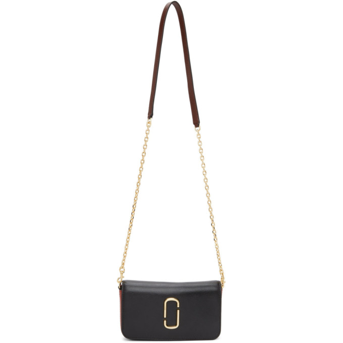 Marc Jacobs Snapshot Embossed Chain Link Shoulder Bag in Black