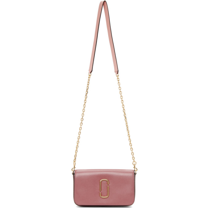 Marc Jacobs Pink and Burgundy The Snapshot Chain Wallet Bag