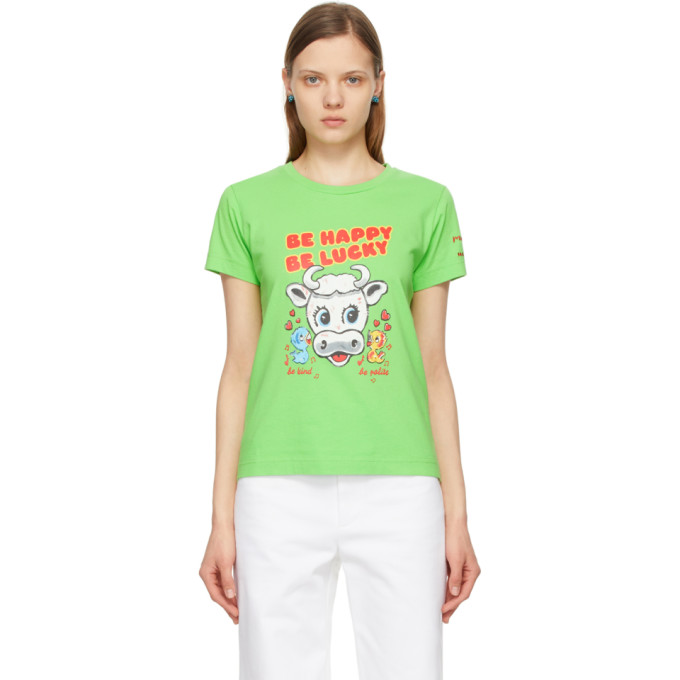 MARC JACOBS GREEN MAGDA ARCHER EDITION 'BE HAPPY' T-SHIRT