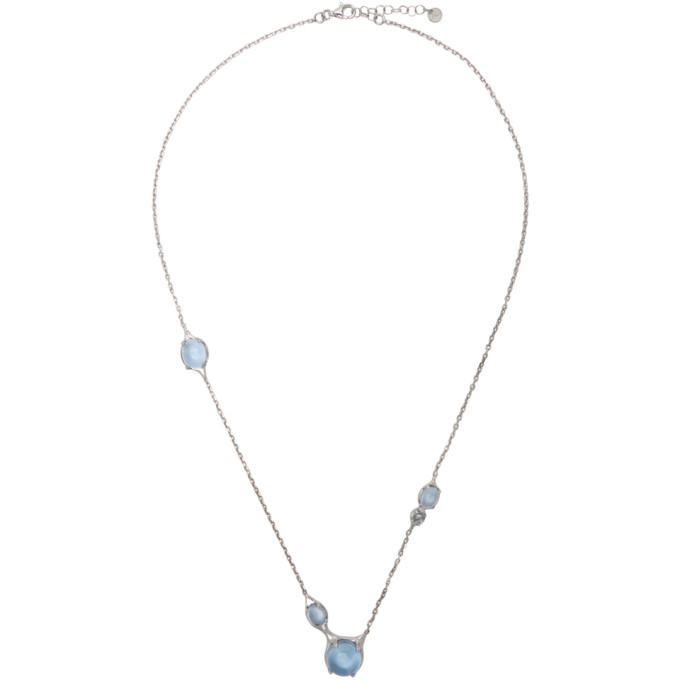 Alan Crocetti Ssense Exclusive Silver & Blue Topaz Droplet Necklace