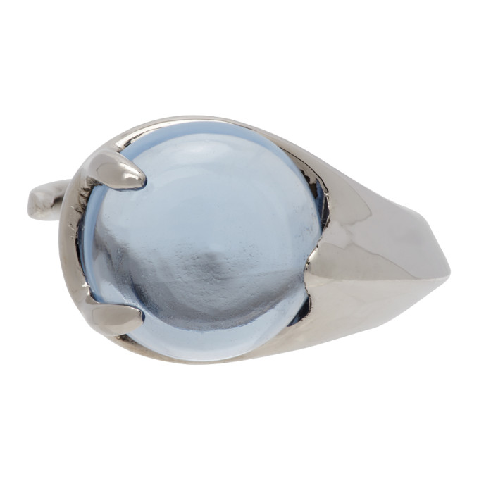 Alan Crocetti Ssense Exclusive Silver & Blue Topaz Climax Ring