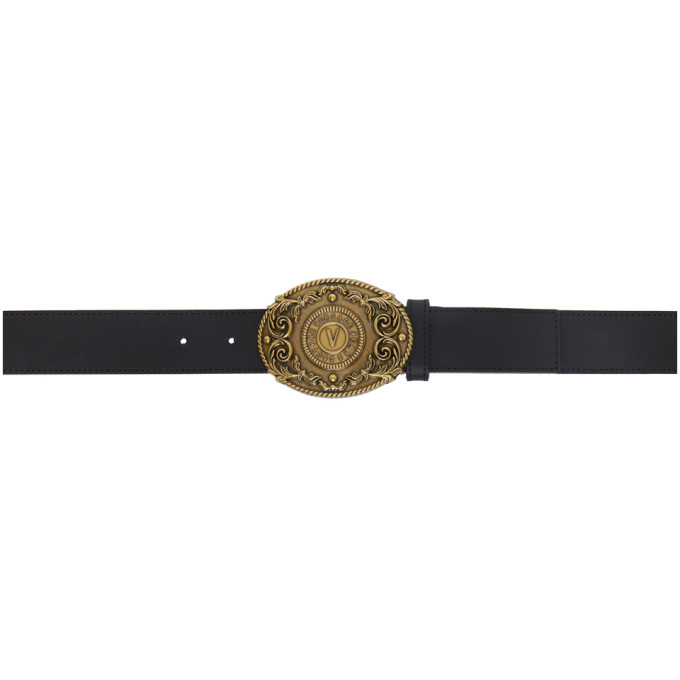 Versace Jeans Couture Black V Emblem Belt